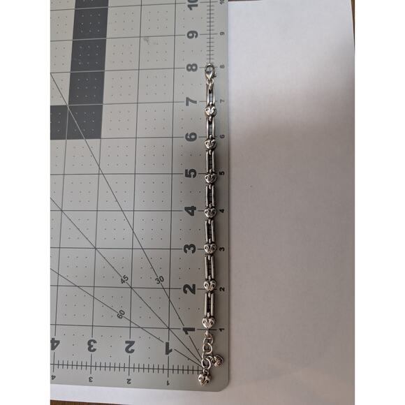 Brighton Silver Tone Heart Link Bracelet 7.5 Inch Adjustable Chain - Picture 8 of 8